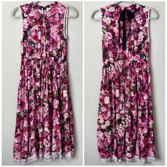 Kate Spade New York Rose Print Tie Back Dress - Picture 1 of 16